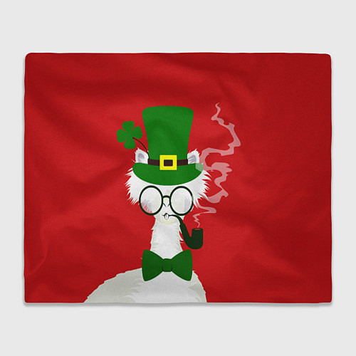 Плед Лама - альпака в день Патрика / 3D-Велсофт – фото 1