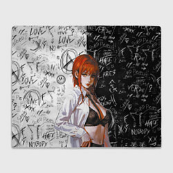 Плед флисовый Makima - Chainsaw man, цвет: 3D-велсофт