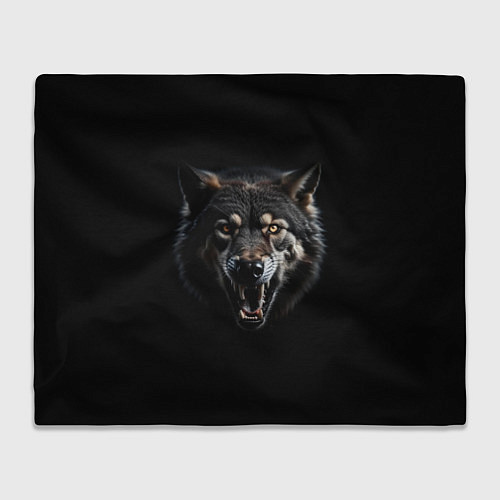 Плед Волк чёрный хищник / 3D-Велсофт – фото 1