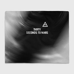Плед флисовый Thirty Seconds to Mars glitch на темном фоне посер, цвет: 3D-велсофт
