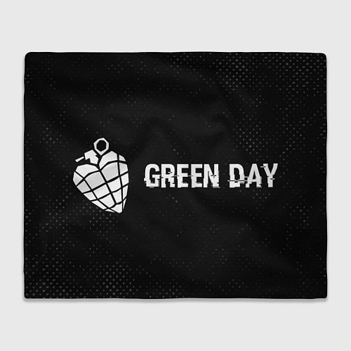 Плед Green Day glitch на темном фоне по-горизонтали / 3D-Велсофт – фото 1