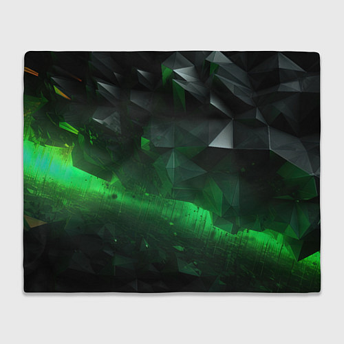 Плед Трехмерность зеленой фигуры / 3D-Велсофт – фото 1