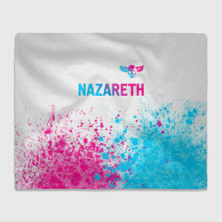 Плед флисовый Nazareth neon gradient style посередине, цвет: 3D-велсофт