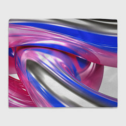 Плед флисовый Вязкая абстракция в фиолетовых оттенках, цвет: 3D-велсофт