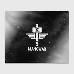 Плед Manowar glitch на темном фоне