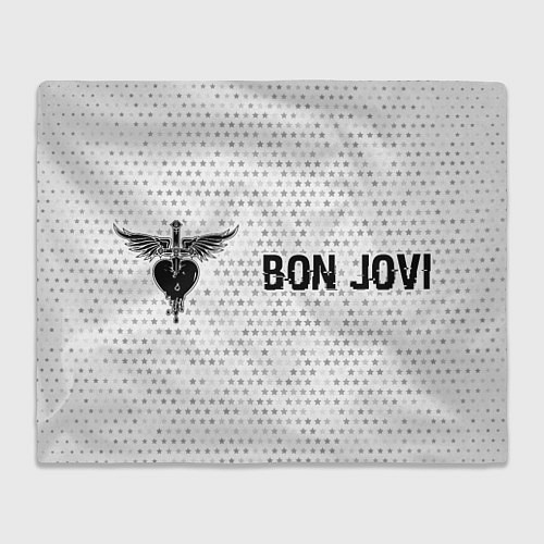 Плед Bon Jovi glitch на светлом фоне по-горизонтали / 3D-Велсофт – фото 1