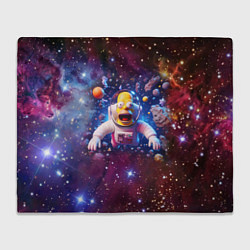 Плед флисовый Homer Simpson in space - ai art, цвет: 3D-велсофт