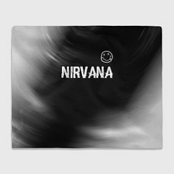 Плед флисовый Nirvana glitch на темном фоне посередине, цвет: 3D-велсофт