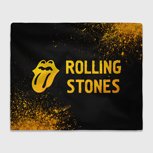 Плед Rolling Stones - gold gradient по-горизонтали / 3D-Велсофт – фото 1