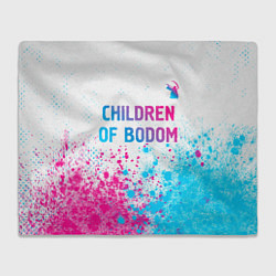 Плед флисовый Children of Bodom neon gradient style посередине, цвет: 3D-велсофт