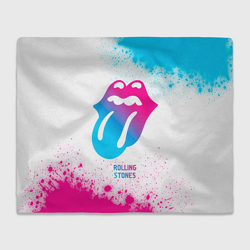 Плед Rolling Stones neon gradient style / 3D-Велсофт – фото 1