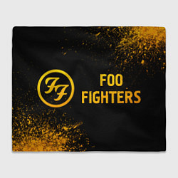Плед флисовый Foo Fighters - gold gradient по-горизонтали, цвет: 3D-велсофт