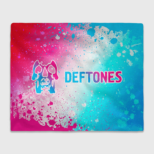 Плед Deftones neon gradient style по-горизонтали / 3D-Велсофт – фото 1