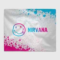 Плед флисовый Nirvana neon gradient style по-горизонтали, цвет: 3D-велсофт