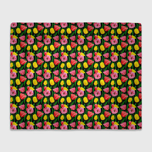 Плед Разноцветные тюльпаны / 3D-Велсофт – фото 1
