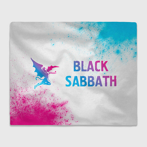 Плед Black Sabbath neon gradient style по-горизонтали / 3D-Велсофт – фото 1