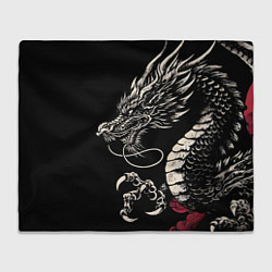 Плед флисовый Japanese dragon - irezumi - art, цвет: 3D-велсофт