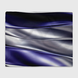 Плед флисовый Белая абстракция на фиолетовом, цвет: 3D-велсофт