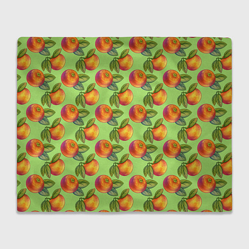 Плед Апельсинки с листьями / 3D-Велсофт – фото 1