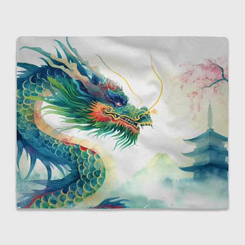 Плед Japanese dragon - watercolor art / 3D-Велсофт – фото 1