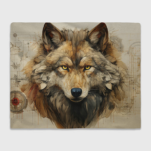 Плед Волк в стиле диаграмм Давинчи / 3D-Велсофт – фото 1