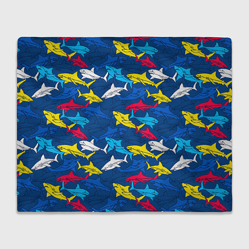 Плед Разноцветные акулы на глубине / 3D-Велсофт – фото 1