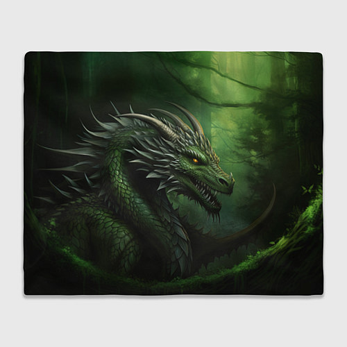 Плед Зеленый дракон символ 2024 / 3D-Велсофт – фото 1