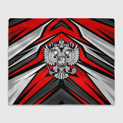 Плед Россия - красная геометрия / 3D-Велсофт – фото 1