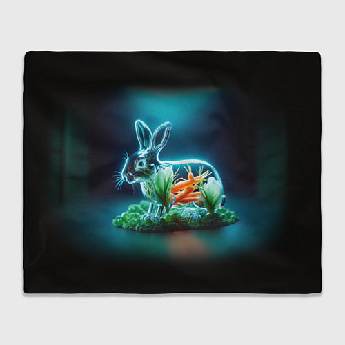 Плед Прозрачный стеклянный кролик с овощами / 3D-Велсофт – фото 1