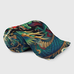 Плед флисовый Два Японских дракона - ирезуми, цвет: 3D-велсофт — фото 2