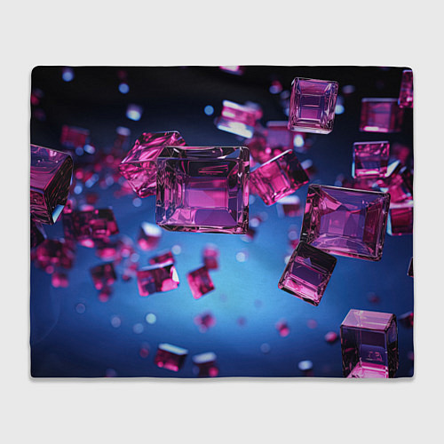 Плед Фиолетовые прозрачные кубики / 3D-Велсофт – фото 1