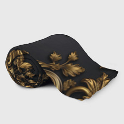 Плед флисовый Золотые объемные листья, цвет: 3D-велсофт — фото 2