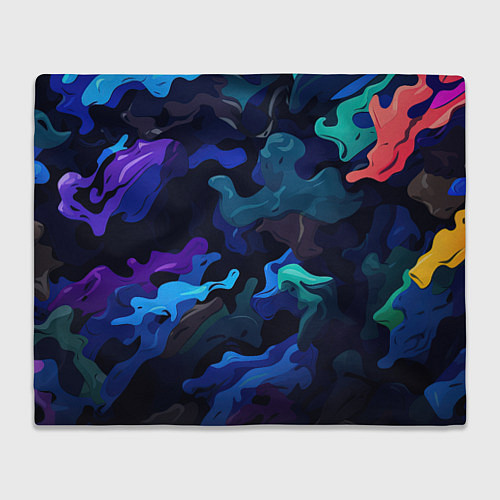 Плед Камуфляж из разноцветных красок / 3D-Велсофт – фото 1