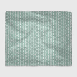 Плед флисовый Белый узор на бледно-зелёном, цвет: 3D-велсофт