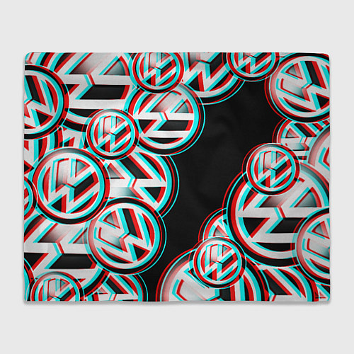 Плед Volkswagen glitch pattern / 3D-Велсофт – фото 1