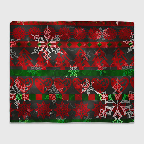 Плед Рождественские узоры ёлки и снежинки / 3D-Велсофт – фото 1