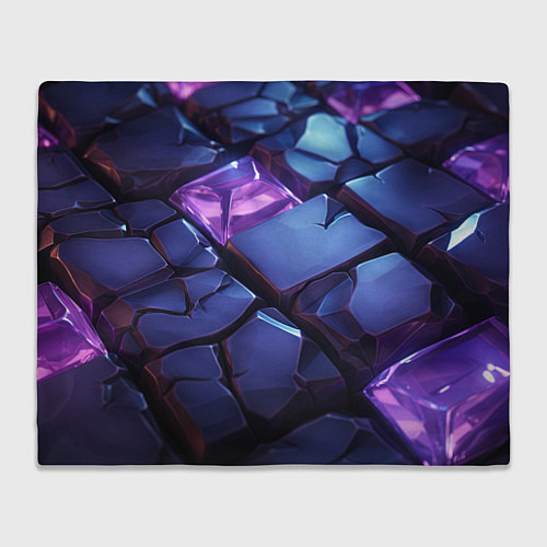 Плед Фиолетовые неоновые плиты / 3D-Велсофт – фото 1