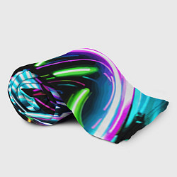 Плед флисовый Неоновая экспрессивная абстракция, цвет: 3D-велсофт — фото 2