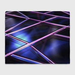 Плед флисовый Фиолетовая геометрическая абстракция, цвет: 3D-велсофт