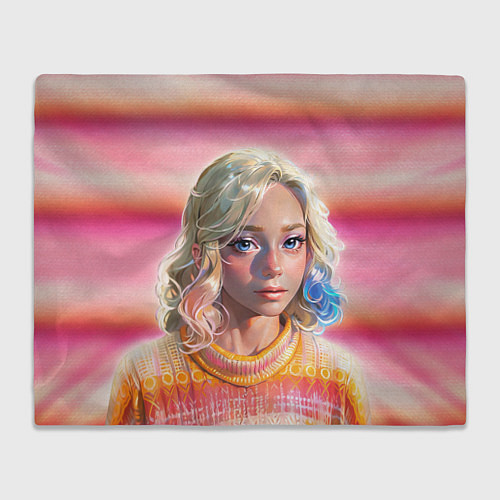 Плед Энид Синклер - арт и текстура розового свитера / 3D-Велсофт – фото 1