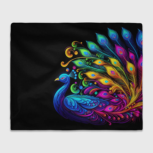 Плед Neon peacock - art / 3D-Велсофт – фото 1
