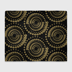 Плед флисовый Золотой Биткоин на черном, цвет: 3D-велсофт