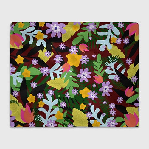 Плед Гавайская цветочная расцветка / 3D-Велсофт – фото 1