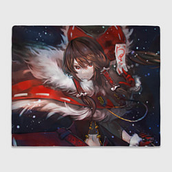 Плед флисовый Touhou Project Рейму Winter, цвет: 3D-велсофт