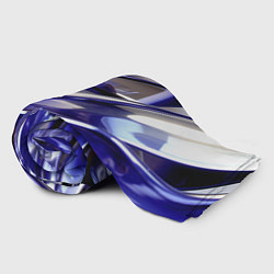 Плед флисовый Синие и белые полосы абстракции, цвет: 3D-велсофт — фото 2