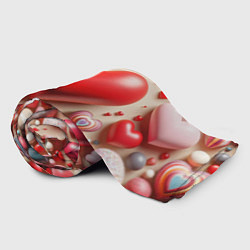 Плед флисовый Сердце - шары, цвет: 3D-велсофт — фото 2