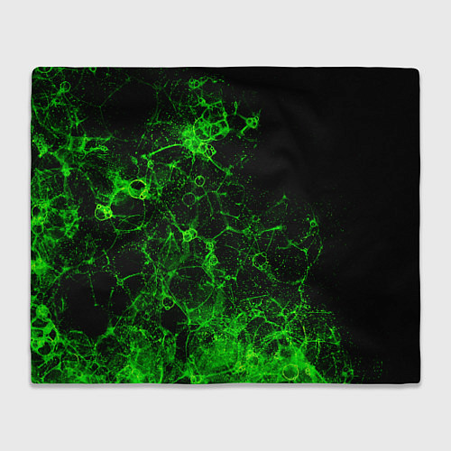 Плед Неоновый зеленый дым / 3D-Велсофт – фото 1