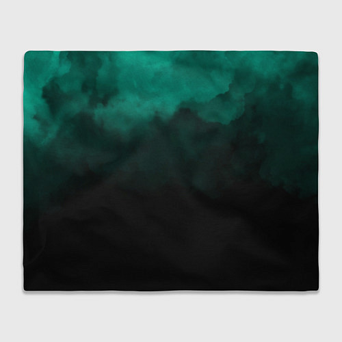 Плед Зелёный туман на чёрном / 3D-Велсофт – фото 1