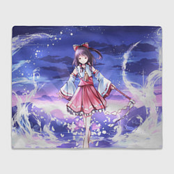 Плед флисовый Touhou Project Рейму улыбка, цвет: 3D-велсофт