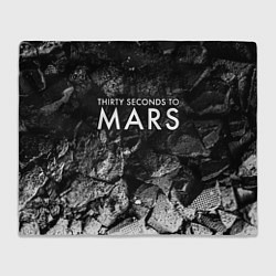 Плед флисовый Thirty Seconds to Mars black graphite, цвет: 3D-велсофт